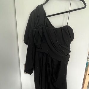 Acne studios silk off shoulder dress